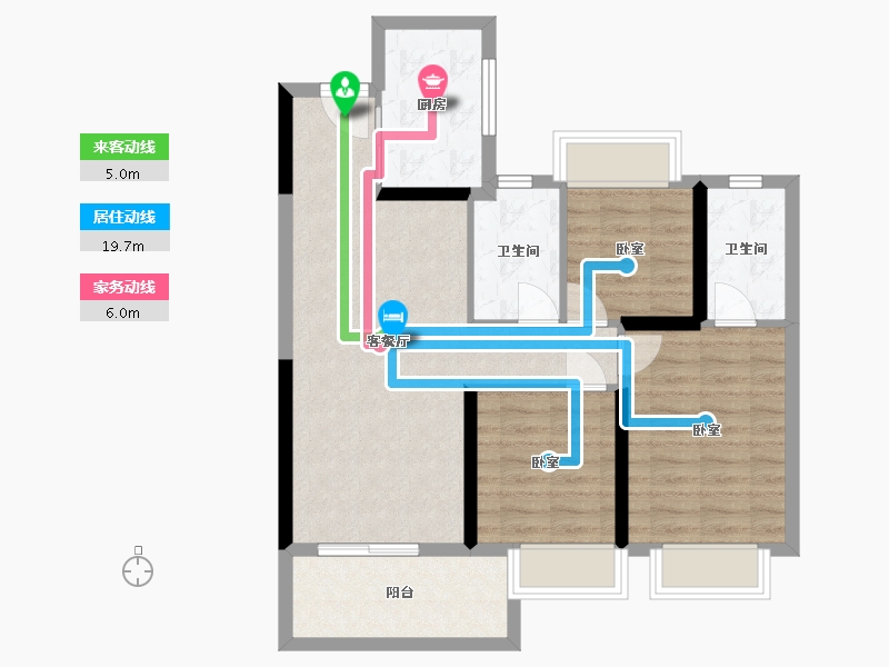 保利和光晨樾99平戶型動靜線